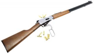 Winchester 1894 "Saddle Gun" Co2 Shell Ejecting Lever in Hand Repeating Chrome - Silver Rifle Full Metal by Umarex